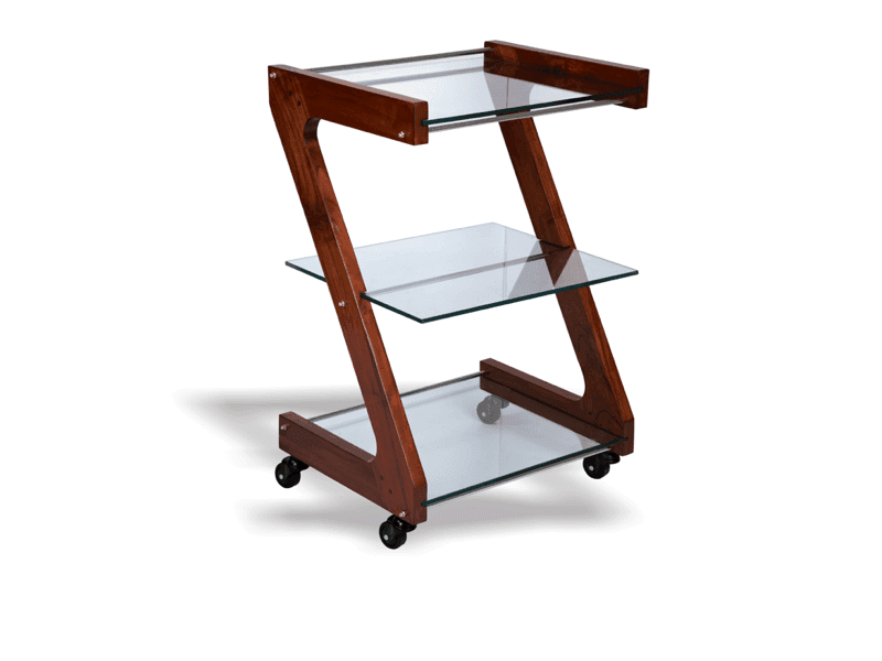 Kanka Trolley in Wood &amp; Glass